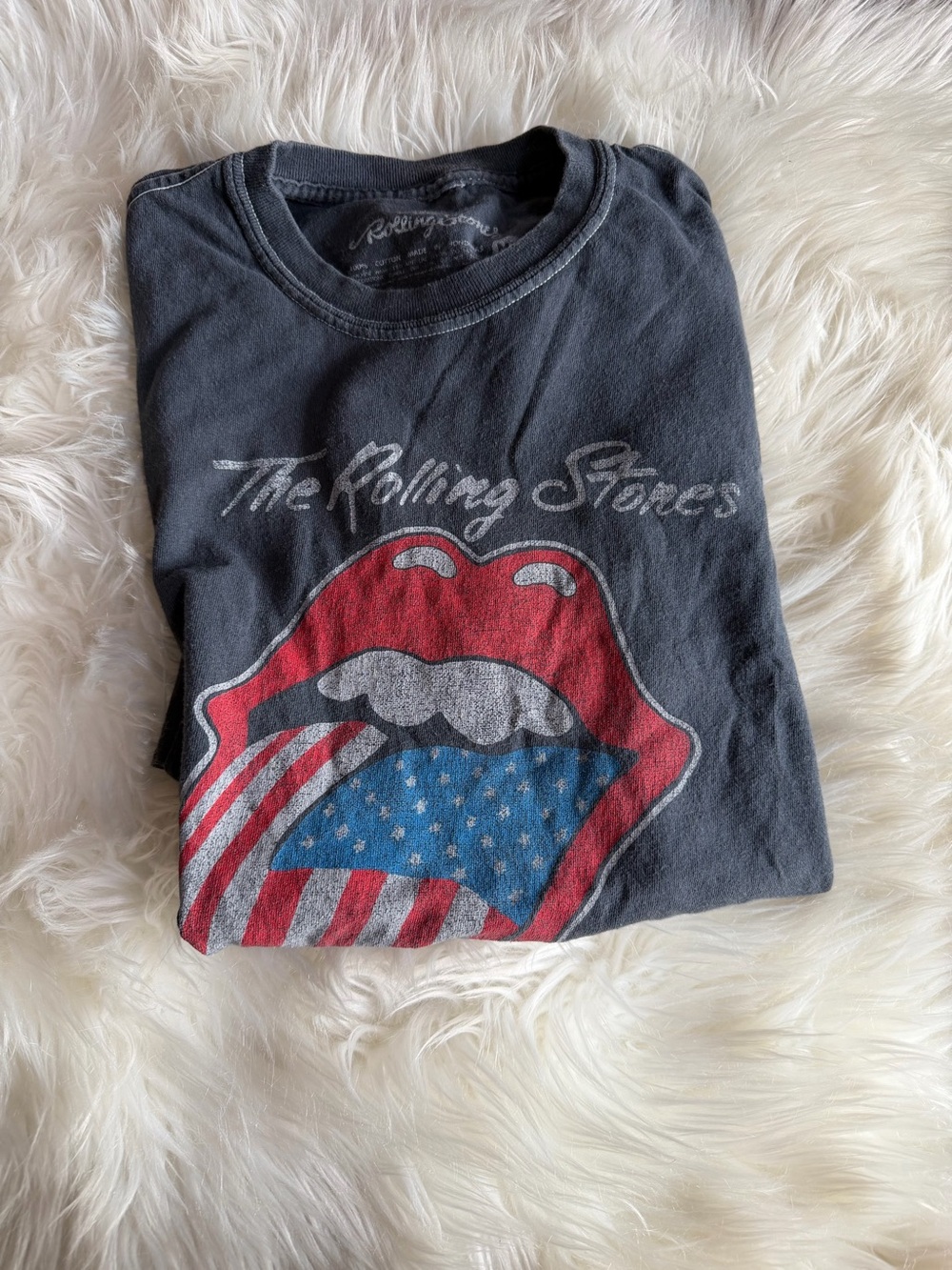 The Rolling Stones Graphic Band Tee - Black with Red & Blue Logo